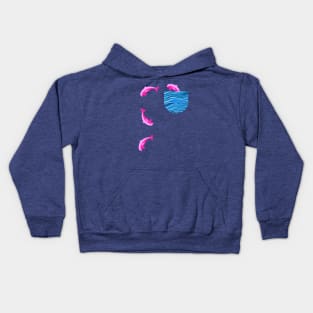 Cute pink dolphin jumping out of ocean pocket Kids Hoodie